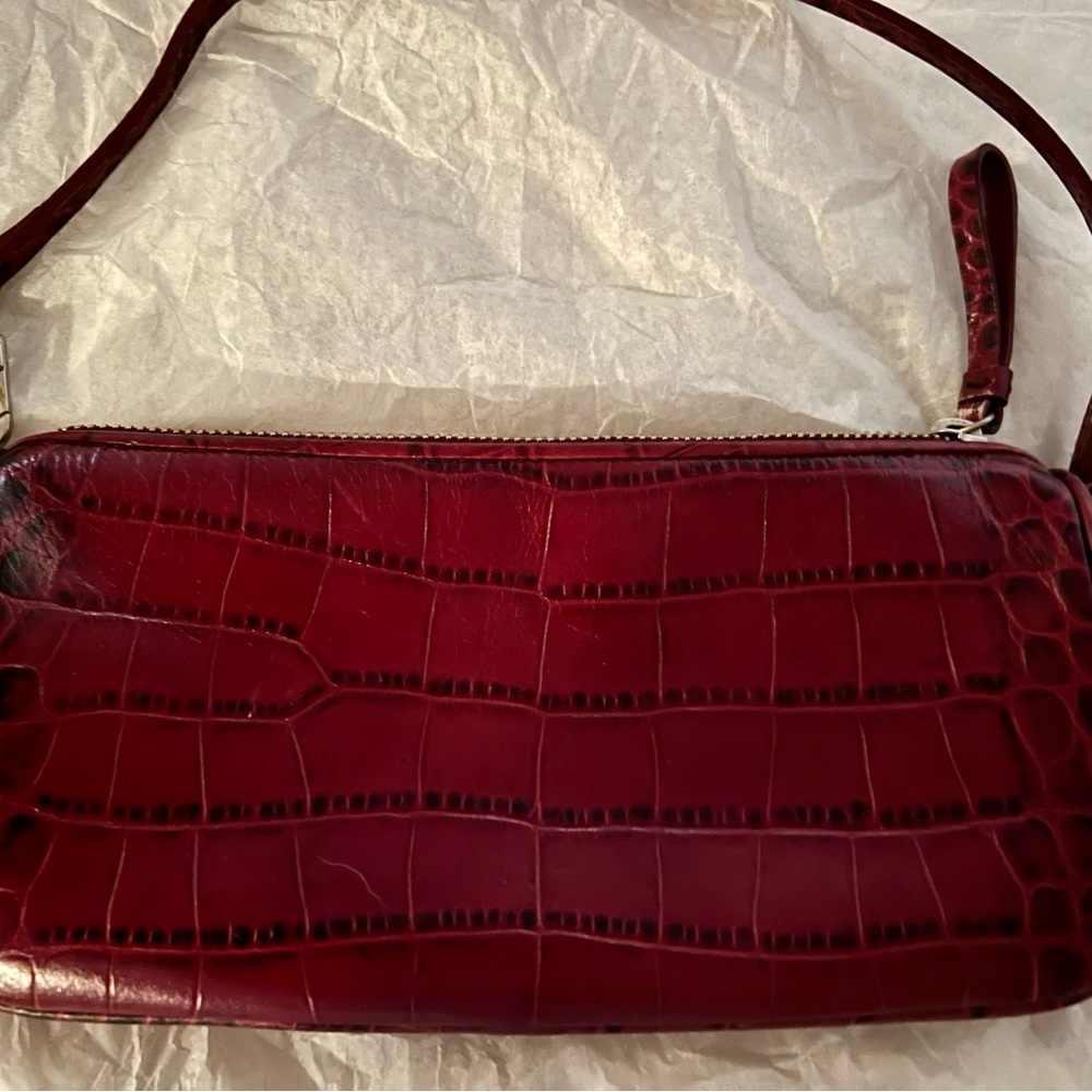 Ann Taylor’s Red Crocodile-Embossed Women's Wristlet/Bag.